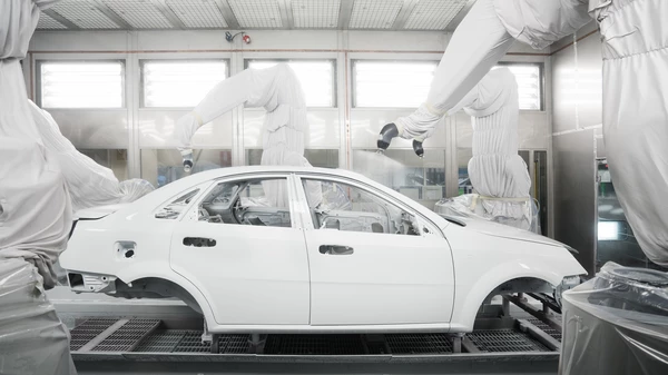 Passenger cars within the paint shop